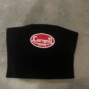 Cornell University Big Red Elastic Black Cropped Tube Top